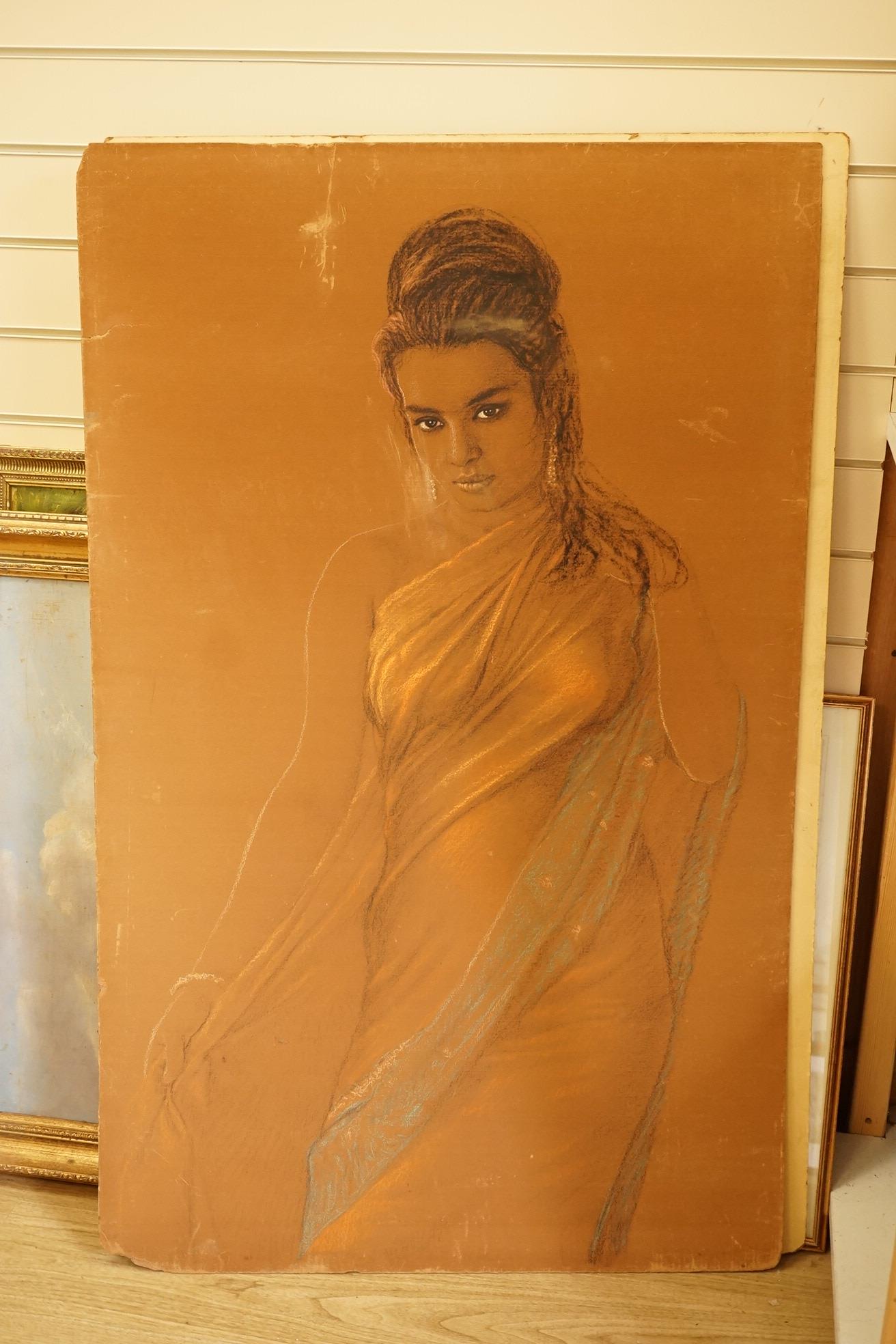 Valda Bailey (Contemporary), figural head study and one other, two colour prints, one on metal, largest 41 x 27cm